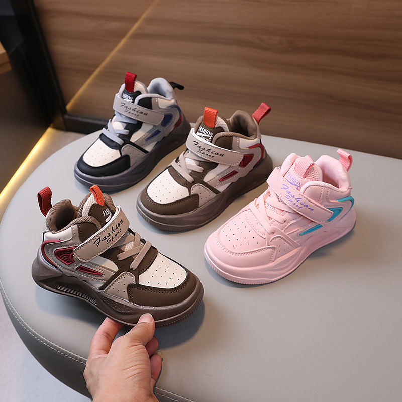 Children's Shoes Spring and Autumn New Children's sneaker Girls' Baby Shoes Casual Board Shoes Boys Middle Help Children's Basketball Shoes