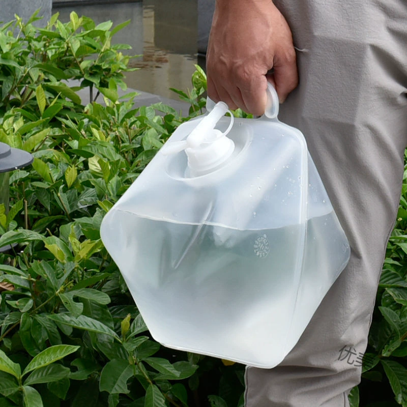 Plastic folding climbing bucket, water container for camping, internet celebrity