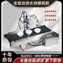 合格证流水线输送图片日期图案喷码全自动喷码机喷码机一体机打印