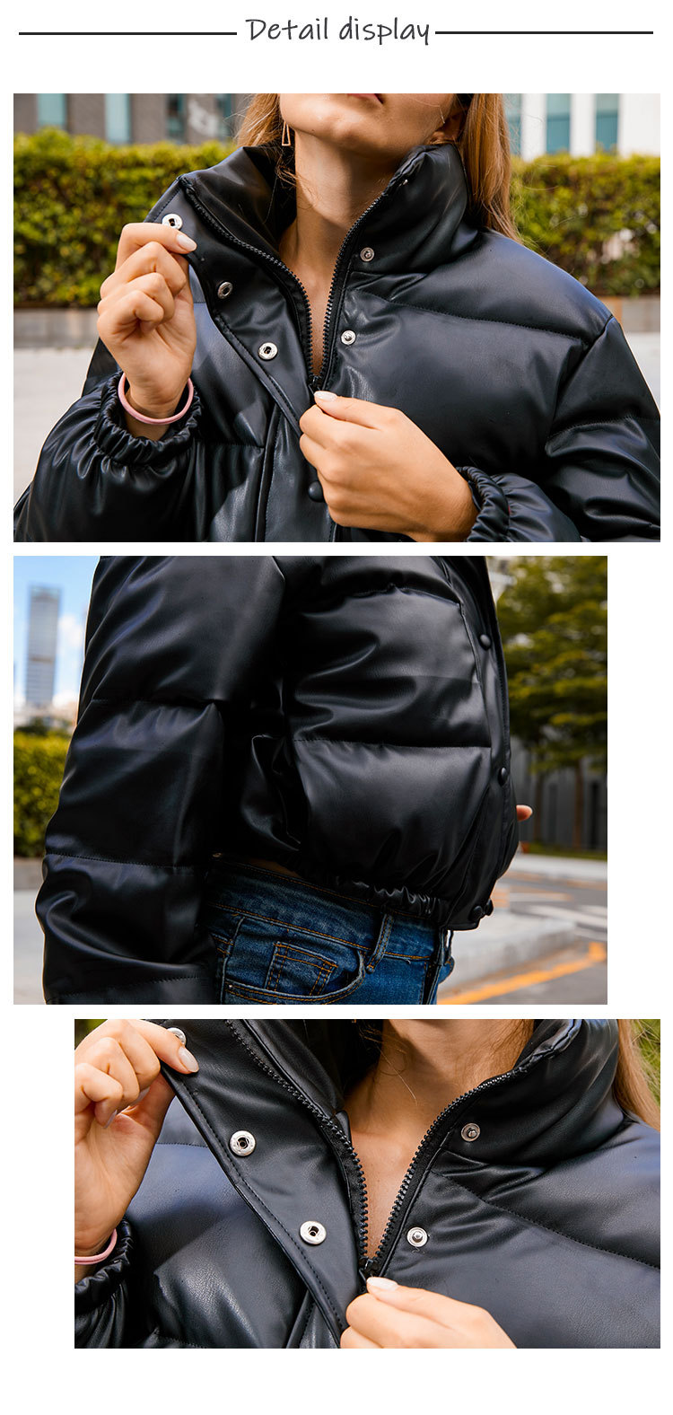 Damenbekleidung Herbst und Winter neue Damen-Baumwollwattierte Jacke Stehkragen kurze Lederjacke Baumwollwattierte Jacke warmer Brotmantel trendy_voghion.com