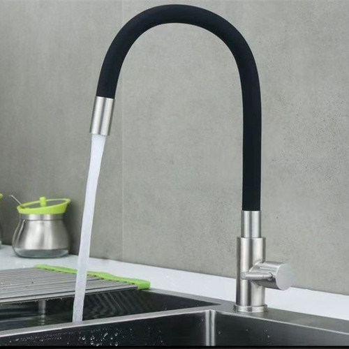 304 stainless steel single cold water faucet colored brushed swivel anti-splash kitchen sink faucet