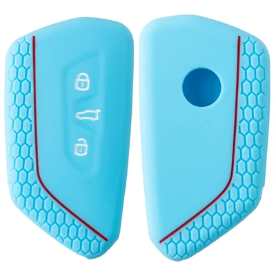 Car key bag, Octavia, Teramont, ID.6 CROZZ - light-blue-red-line