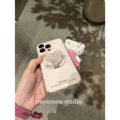 韩系ins爱心猫咪折叠磁吸适用于苹果16promax手机壳15保护套1413