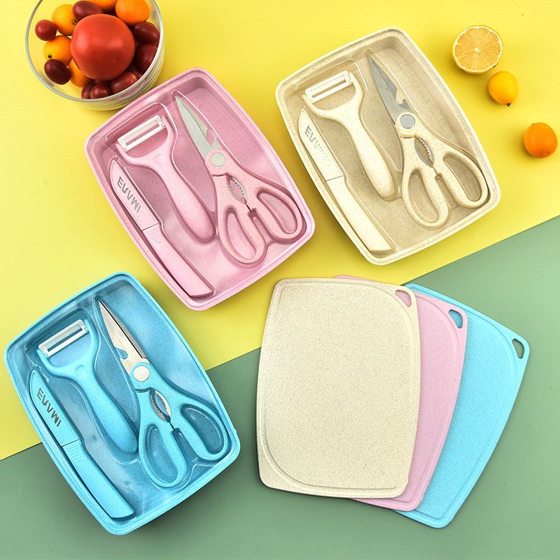 Shuai Sheng Baby Food Supplemental Plate Set Baby Wheat Pail Plate Fruit Cutter Shear Plate Fruit