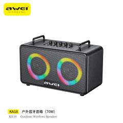 Awei木质蓝牙音响户外便携手提家庭聚会大音量跨境无线插卡音箱