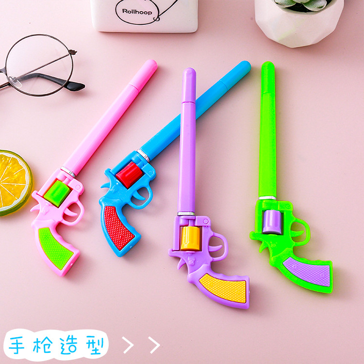 Revólver desmontable creativo Pluma de gmios Papelería linda Estilo de arma de estudiante Pluma de agua Regalo de premio al por mayor