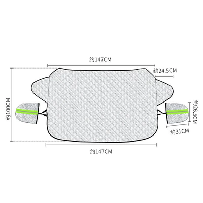 Summer Car Sunshade, Sun Protection and Heat Insulation Half-Cover, Front Windshield Sunshade, Thickened Snow Shield, Dual-Use for Winter and Summer (Car snow shield) - upgraded-model-with-rearview-mirror-door-clip-free-storage-bag