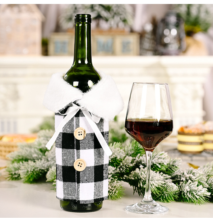 Wholesale Lapel Lattice Wine Bottle Cover Christmas Decoration Nihaojewelry display picture 4