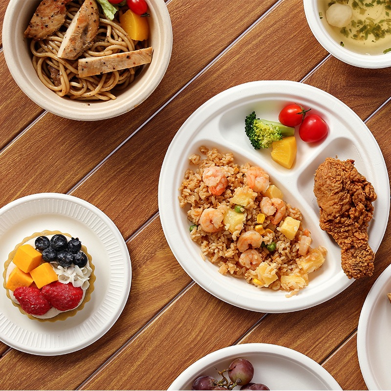 Campus Family Set Lazy Bandeja de papel desechable Bandeja de grado alimenticio, vajilla, plato, barbacoa gruesa y degradable, picnic