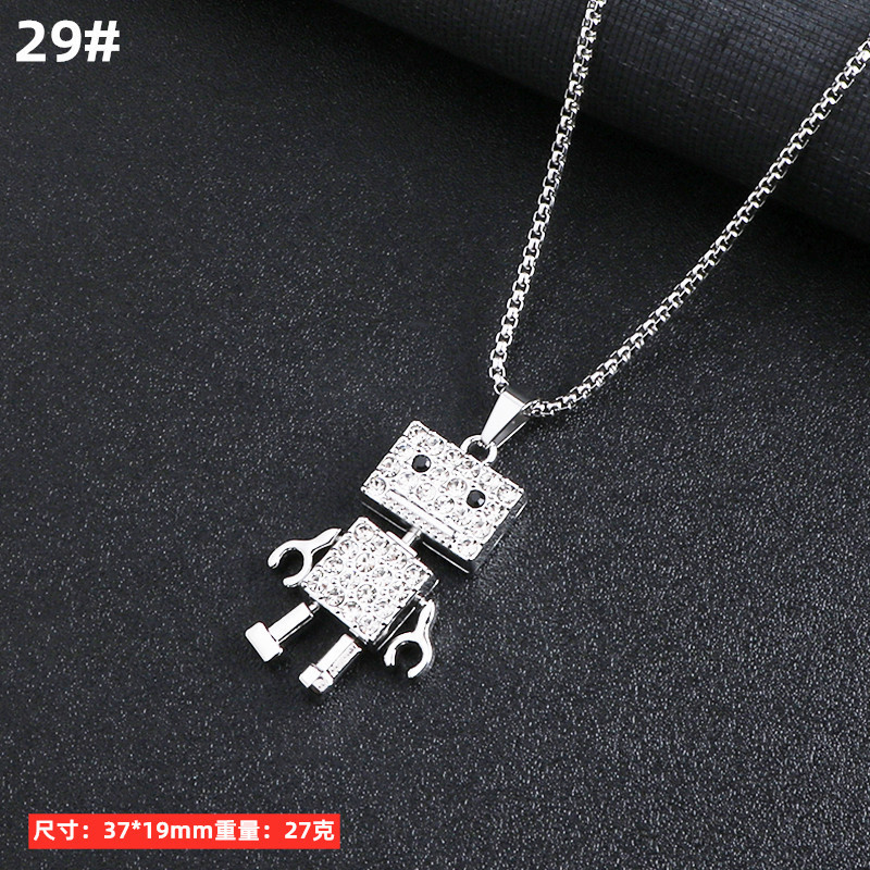 Hombres collar de titanio joyería acero aleación personalizada colgante ins hip hop calle suéter largo cadena accesorios colgantes