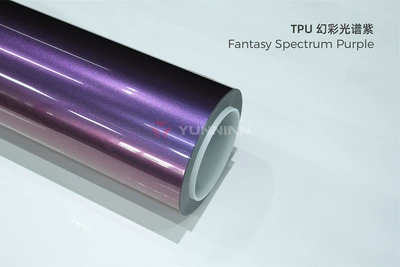 black luminous film factory wholesale cross-border | Auto Color Change Film - tpu-iridescent-spectrum-purple-glossy-surface-15215m