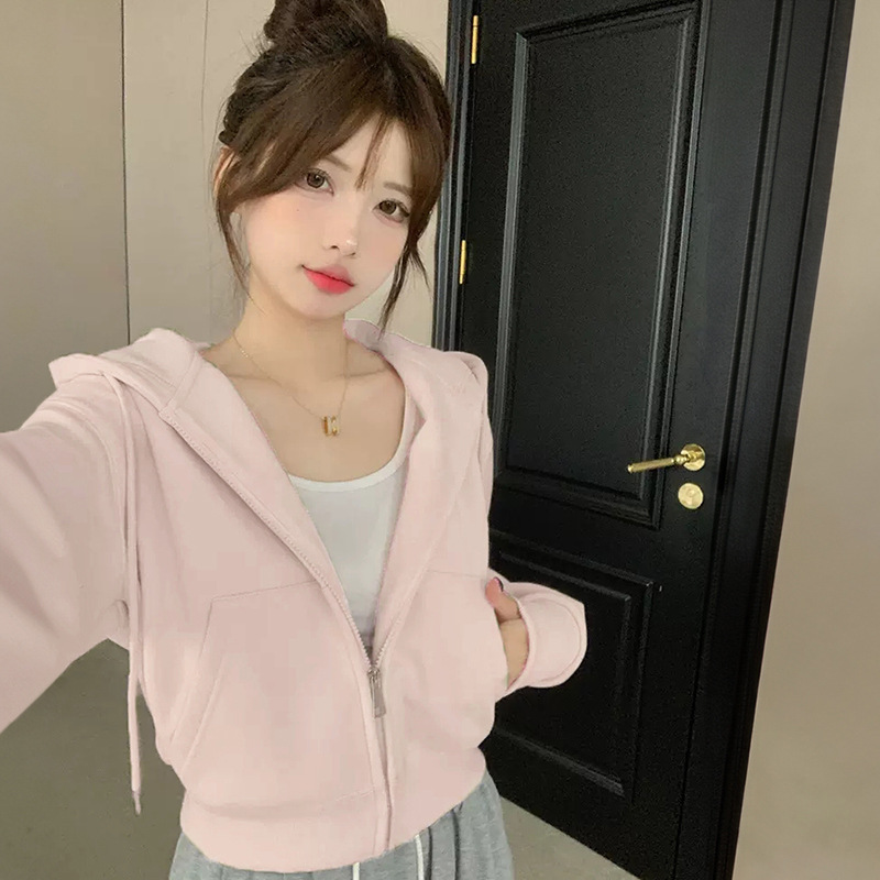 Hooded Zip-Up Sweatshirt Jacket for Women, Autumn Loose Fit, 2026 New Winter Versatile Casual Short Style Cardigan Sweatshirt