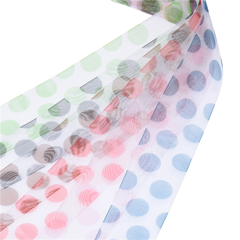 Transfronterizo nuevo 4cm impreso punto grande cinta transparente horquilla regalo creativo embalaje gasa luz cinta 5Y