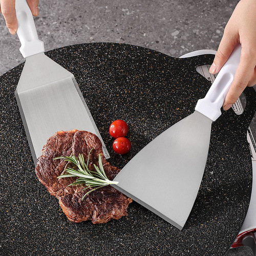 Stainless steel pan turner Japanese style cooking spatula pizza steel plate turner Chinese style frying pan kitchen tool BBQ grilling tool