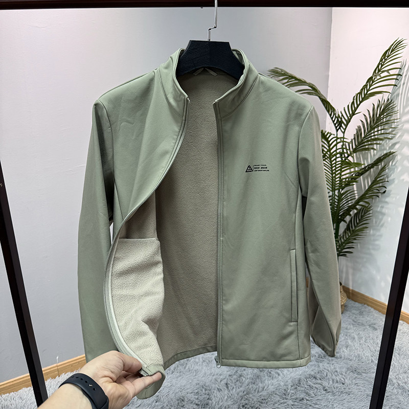 H brand – Outdoor fashion, fleece-lined softshell jacket, lightweight waterproof jacket for autumn and winter