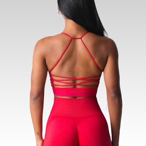 Women's Cross-Border Yoga Tank Top with Bust Pad, Beautiful Back Support, High Elasticity, Quick-Dry Running Fitness Dance Training Strap