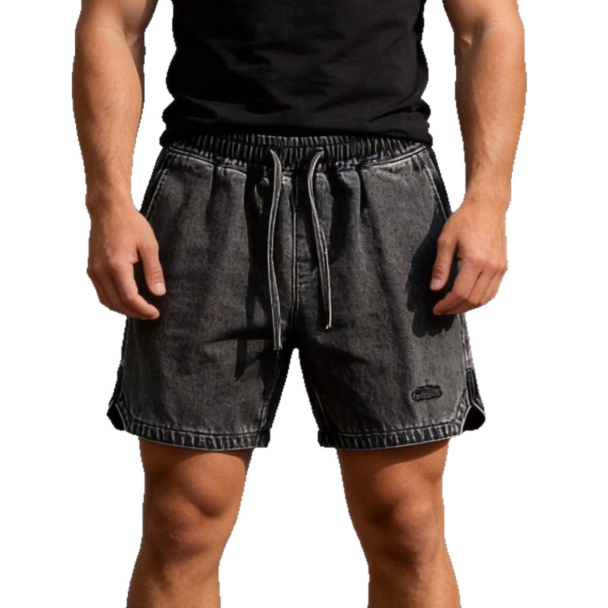 Men's Clothing Men's Retro Washed Denim Shorts Casual Loose Fit Five Point Breathable Summer Embroidered High Street Trendy Pants_viptrois.com