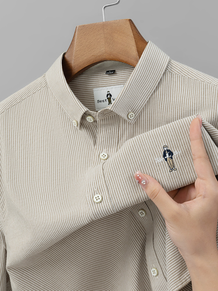 Хлопковый лонгслив, комфортная дышащая трехмерная рубашка, 100% хлопок, с вышивкой