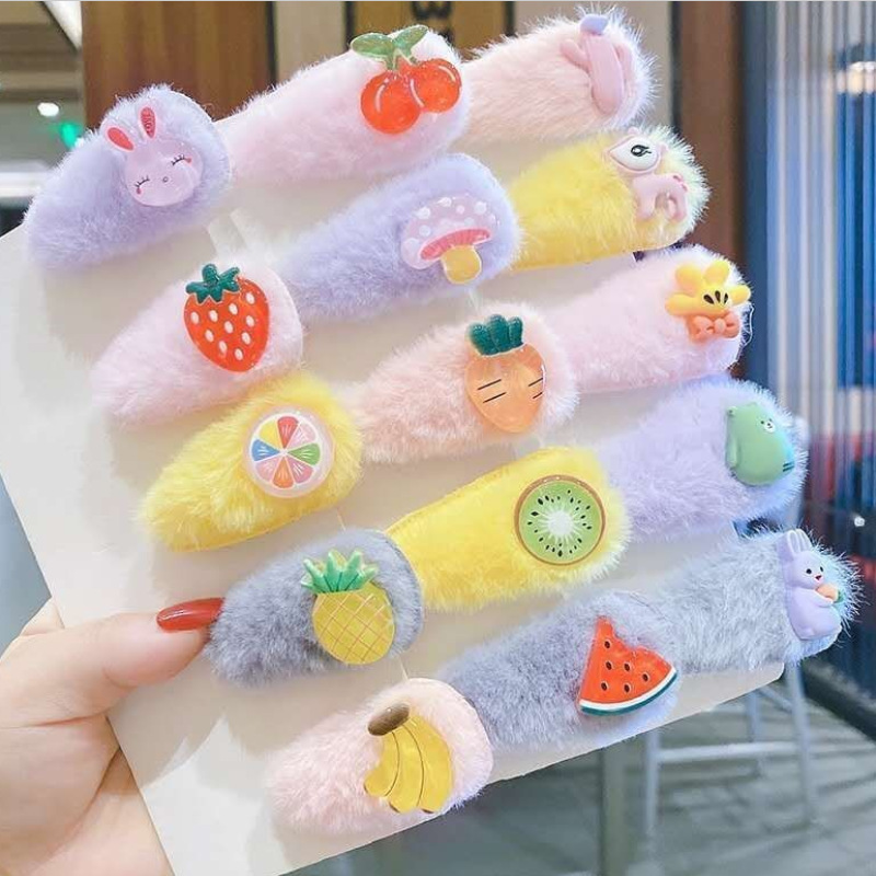 plush cartoon hairpin
