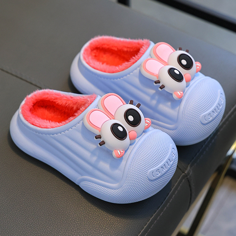 Zapatillas de algodón para niños otoño y invierno bolsas de niños y niñas zapatillas impermeables para padres e hijos zapatillas de algodón cálidas para el hogar