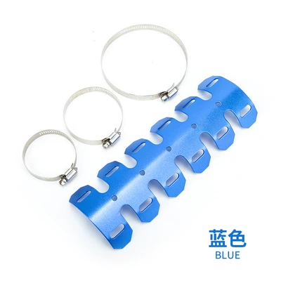 shield off-road vehicle exhaust – Motorcycle Safety Supplies - blue-motorcycle-exhaust-keel-protection-cover-short