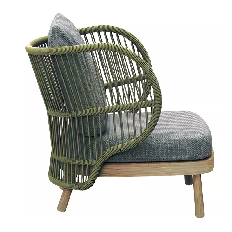 Sofá al aire libre de aleación de aluminio patio jardín ocio cuerda trenzada combinación de casa al aire libre trenzada muebles impermeables y protectores solares