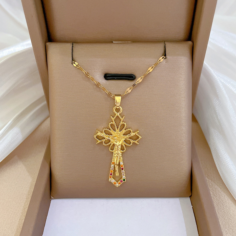 Collana a catena con micro diamanti per donna stile elegante_voghion.com