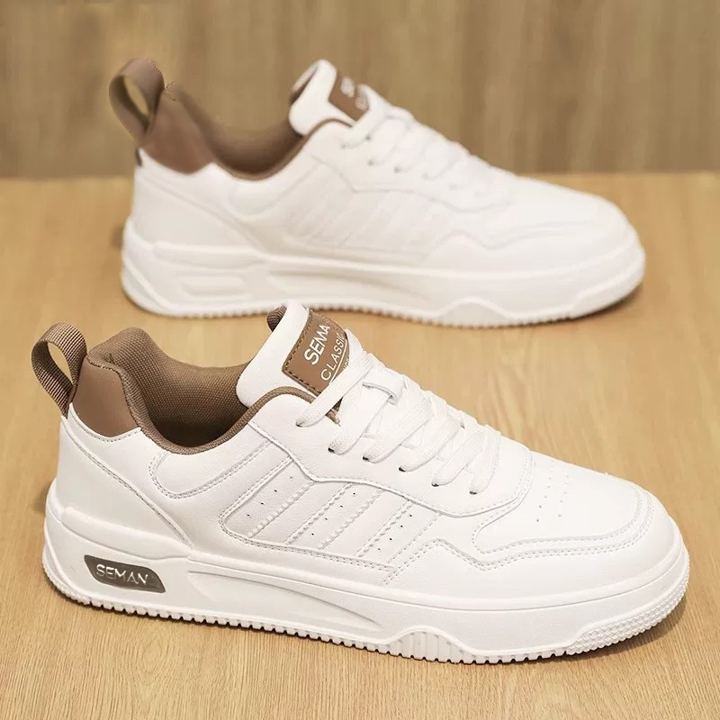 Men's Shoes Autumn New Breathable Versatile White Casual Sneakers Student Thick-Soled Sports Shoes Casual White Shoes Trendy Shoes