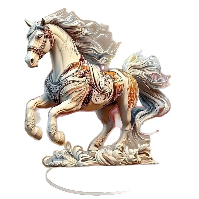 Colgante creativo transfronterizo nuevo caballo para el éxito acrílico decoración plana decoración de escritorio decoración para el hogar