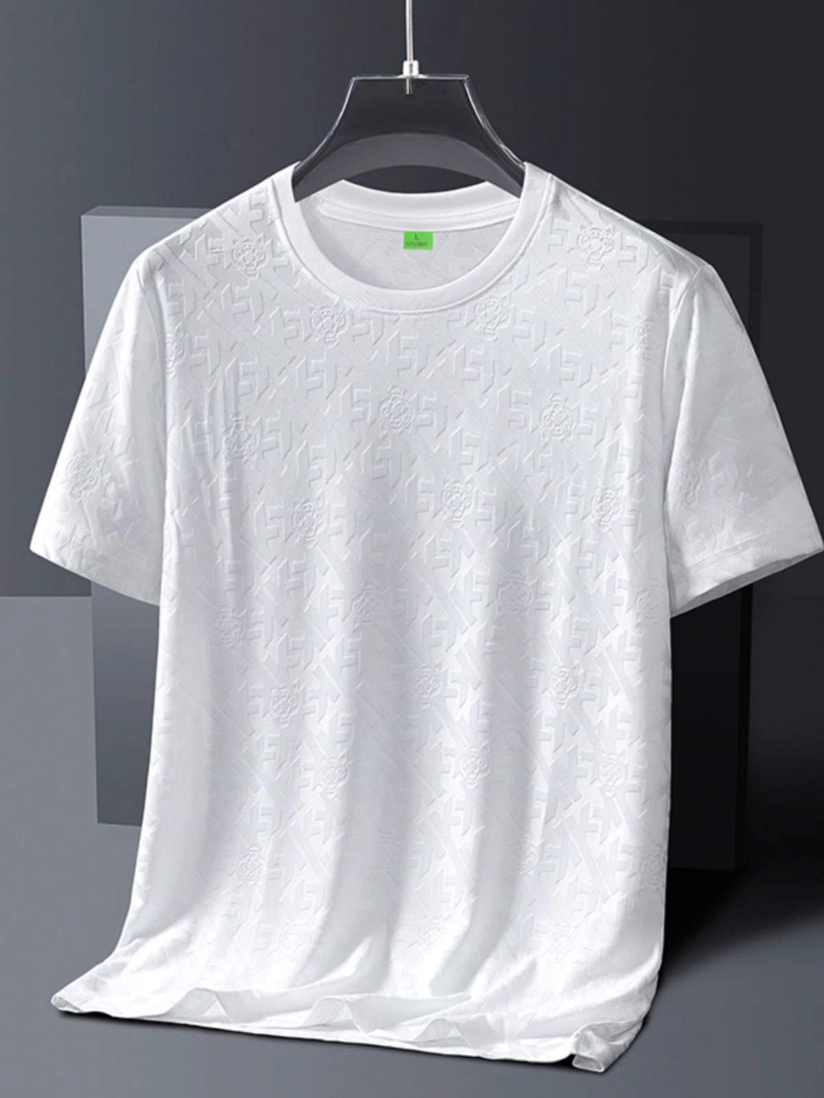 Woodpecker Jacquard High-end Ice Silk Short-sleeved T-shirt Men's New Style Thin Breathable Quick-drying Youth Casual Top Trendy