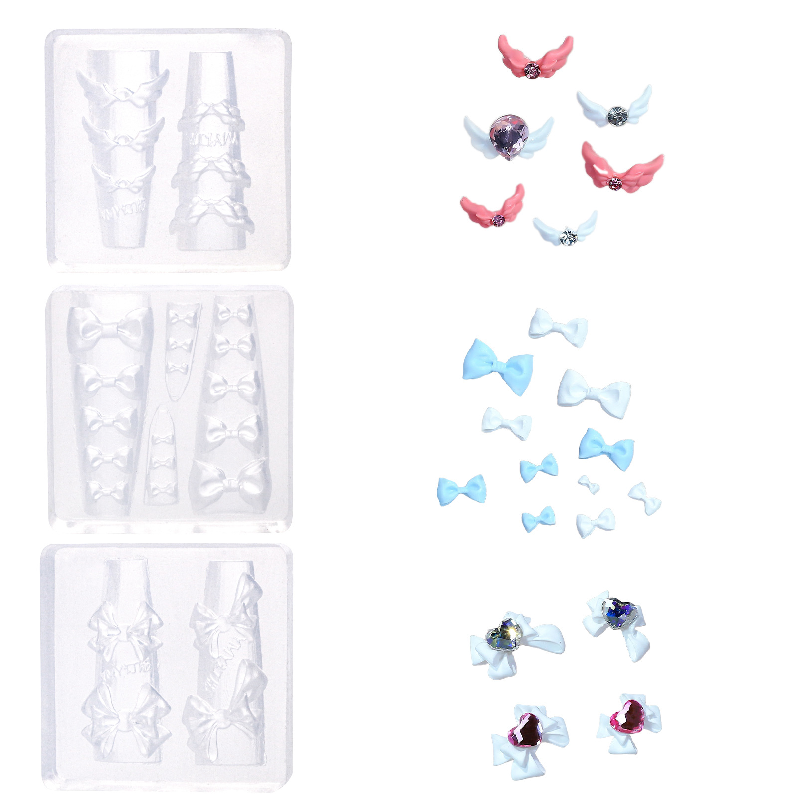 Molde de silicona para uñas transfronterizas, encaje francés, dibujos animados, flores, tulipanes, mariposas, uñas, joyas, herramientas al por mayor