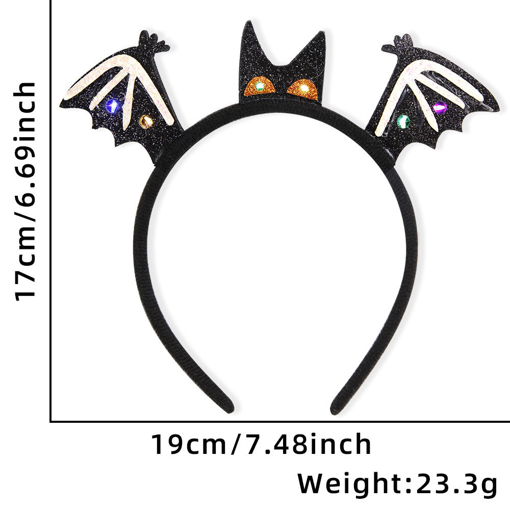 Diadema de Halloween 2026, accesorios luminosos para el cabello con diseño de fantasma y murciélago, decoración para fiestas temáticas de Halloween