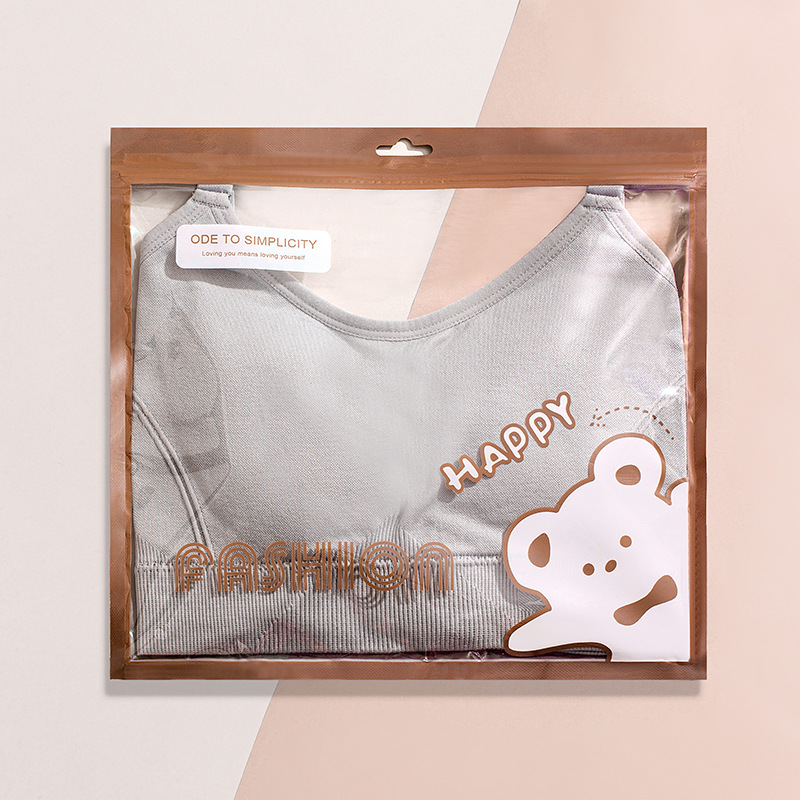 通用少女小熊内衣文胸包装袋透明内裤袜子拉链袋儿童服装自封袋子
