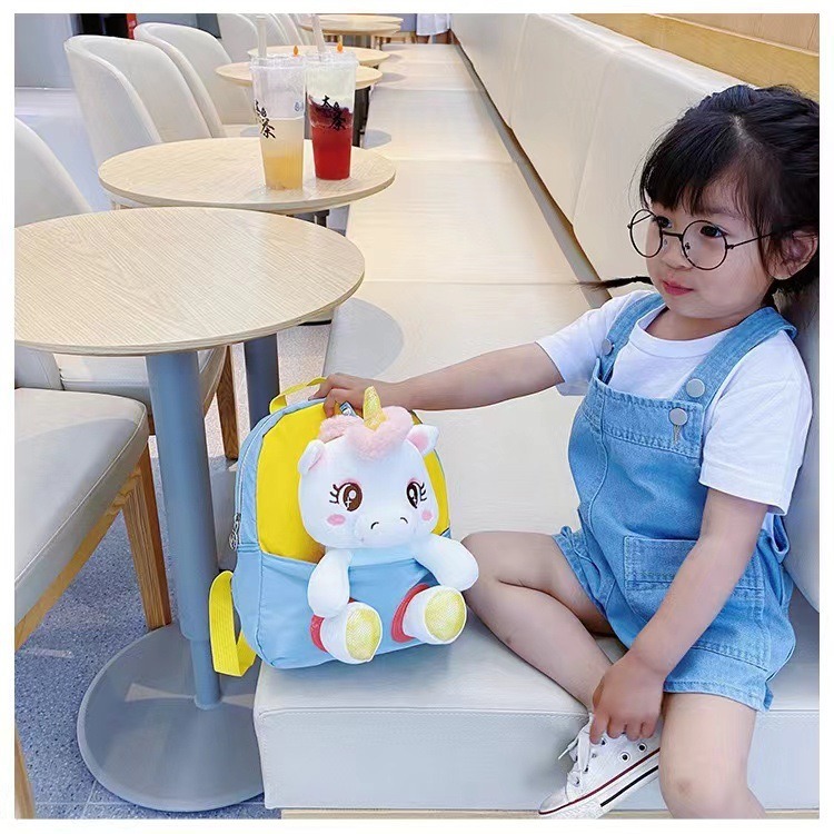 3D unicornio estereoscópico mochila juguete de peluche jardín de infantes caricatura lindo mochila pequeña mochila ligera