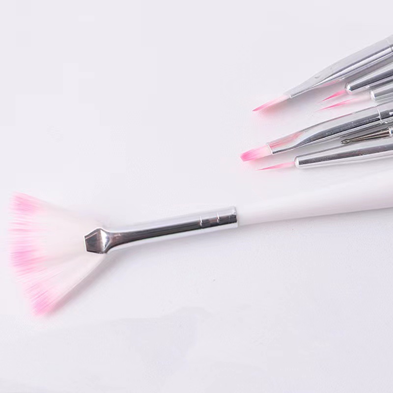 Venta al por mayor uñas pintura pluma 7 piezas traje tallado pluma dibujo cepillo de uñas 7 piezas conjunto cepillo de uñas herramientas suministros