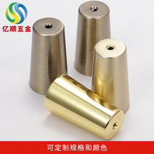 批发家具五金脚套锌合金桌椅脚套圆形脚轮套仿铜拉丝家具五金铜脚