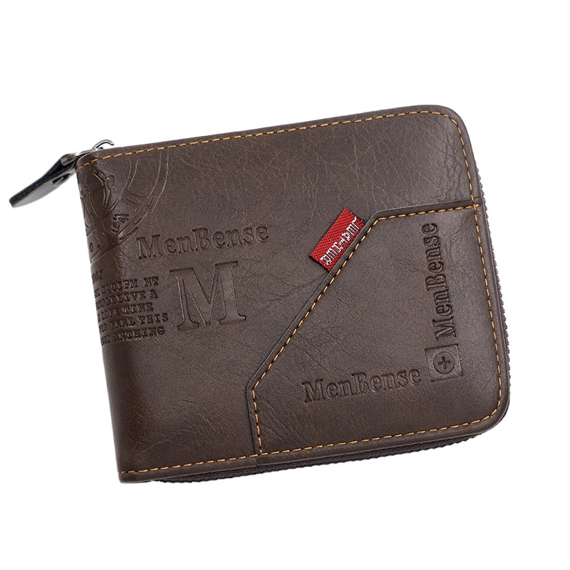 European and American Fashion Zipper Men's Short Wallet Large Capacity Coin Bag Multi-Card Slot 70% off Chain Bag Men's Wallet