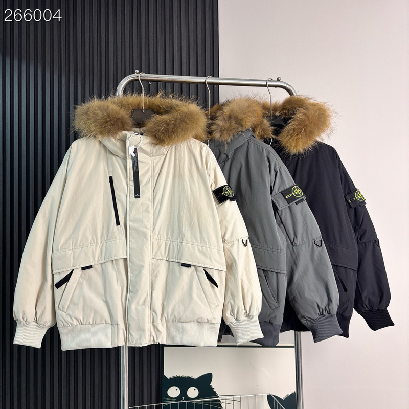 Cross-Border Stone Island Workwear Parka down Jacket New National Standard 90 down Cold-Resistant Jacket Island