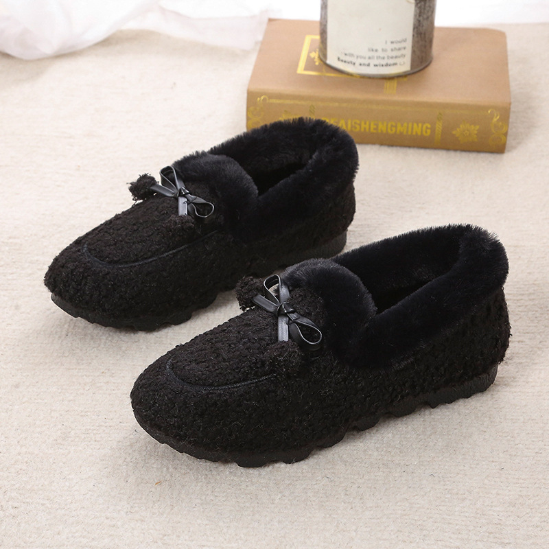 Viejo antideslizante y cálido pelusa Beijing adición de soja para mujeres zapatos de tela nuevos zapatos de algodón zapatos de invierno para mujeres suela suave gruesa