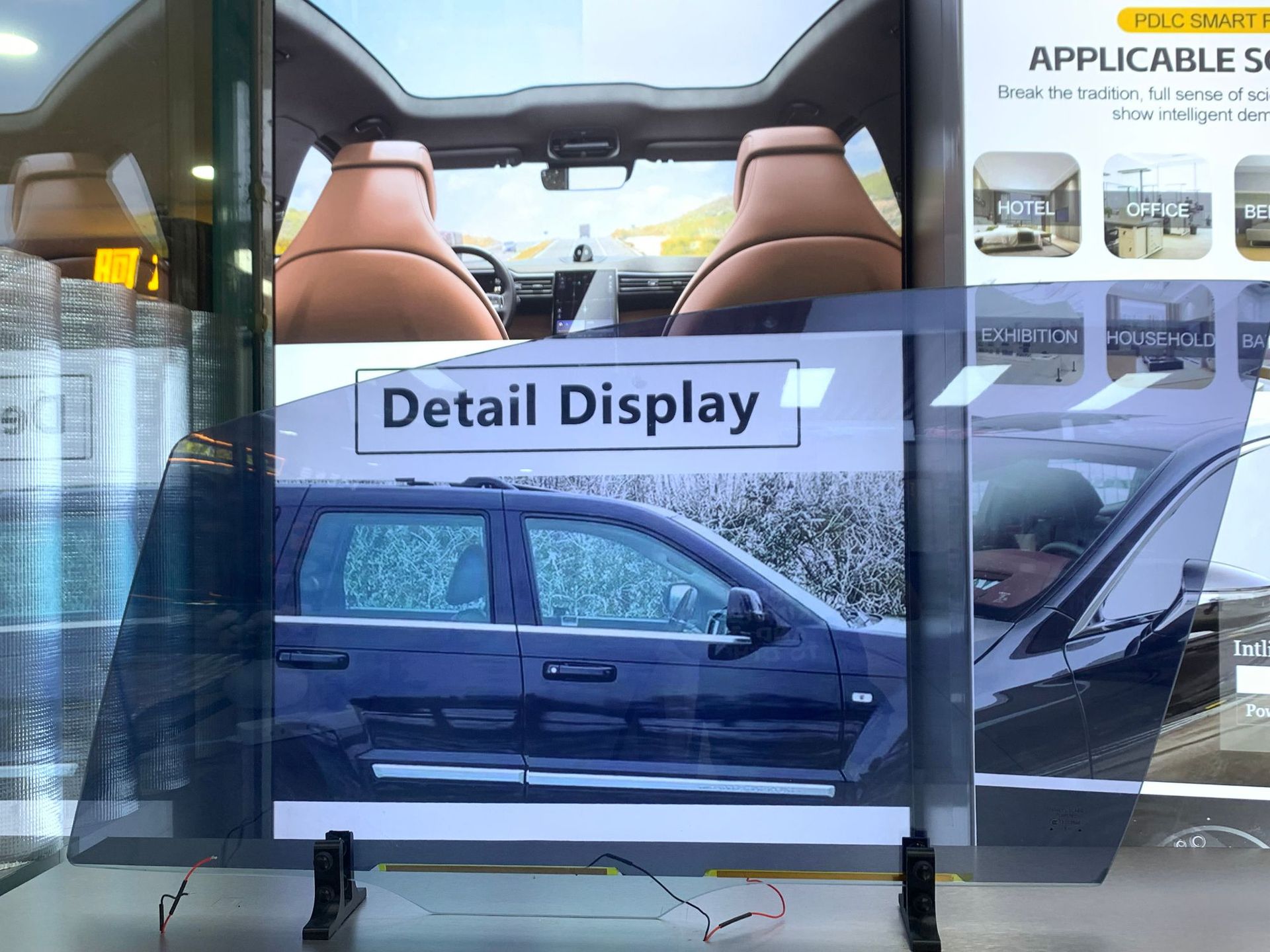 Dry-Adhesive Dlc Dye Liquid Crystal Dimming Film, Translucent When Powered On, Black When Powered Off, High Privacy Protection, Anti-Uv, Heat Insulation