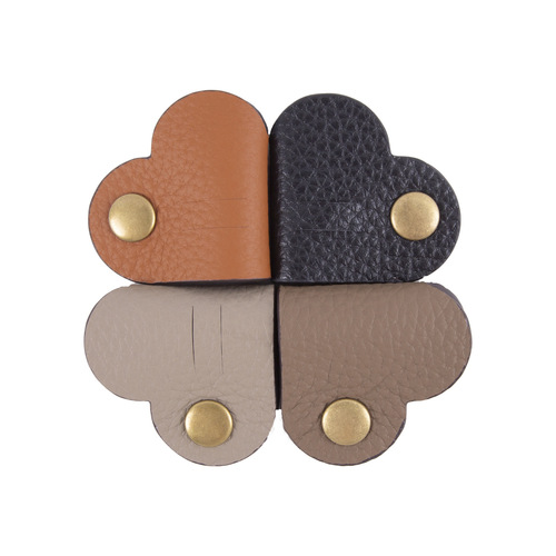 Export Foreign Trade Portable Headphone Storage Line Little Red Book Blogger Ins Handmade Top Layer Cowhide Data Line Binding Tape 