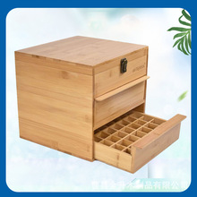 现货简约竹子精油盒三层多格精油收纳盒精油抽屉式收纳多特瑞适用