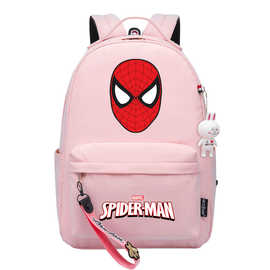 动漫超级英雄蜘蛛印花青少年学生小兔子书包可爱女生休闲双肩背包