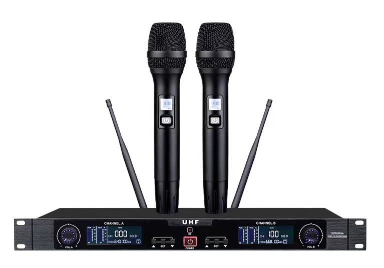 Micrófono inalámbrico profesional de uno a dos, cuatro a ocho canales FM, micrófono para cantar en casa, presentaciones, conferencias, audio