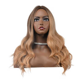 跨境亚马逊热卖假发女气质长卷发胶织玫瑰透气网头顶染色厂家现货