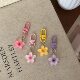 Colorful Transparent Small Flower Keychain Women's Ins Style Cute Key Pendant Bag Hanging Accessories Headset Bag Decoration