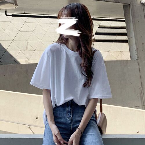 Women's Summer White Cotton T-shirt New Loose Short Sleeve Base Shirt Top Underwear Trendy