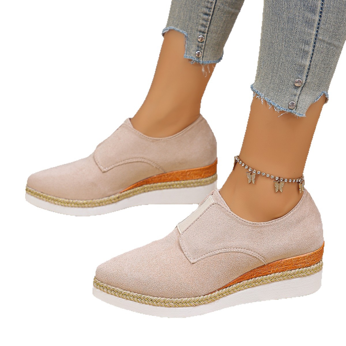 lightweight comfortable shoes wedge heel low-cut