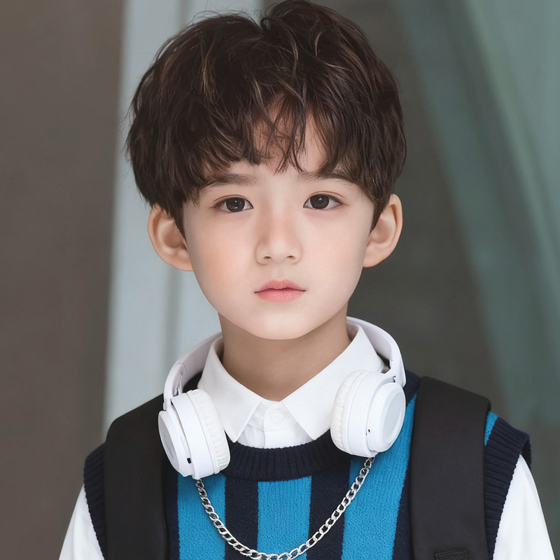 Children's wig men's short curly hair handsome tin paper hot baby model photography chemical fiber wig set support a generation of hair