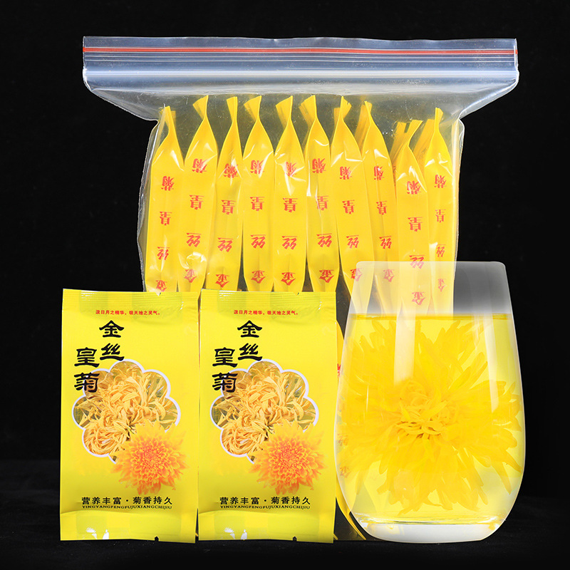 Golden Silk Imperial Chrysanthemum Tea (Chrysanthemum morifolium) — Wuyuan Huang Ju Flower Tea in use